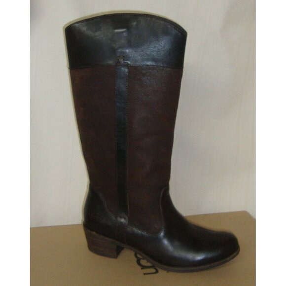 UGG Cassis Lodge Leather Tall Riding Style Boots Women's Size US 9 NEW - Picture 1 of 8